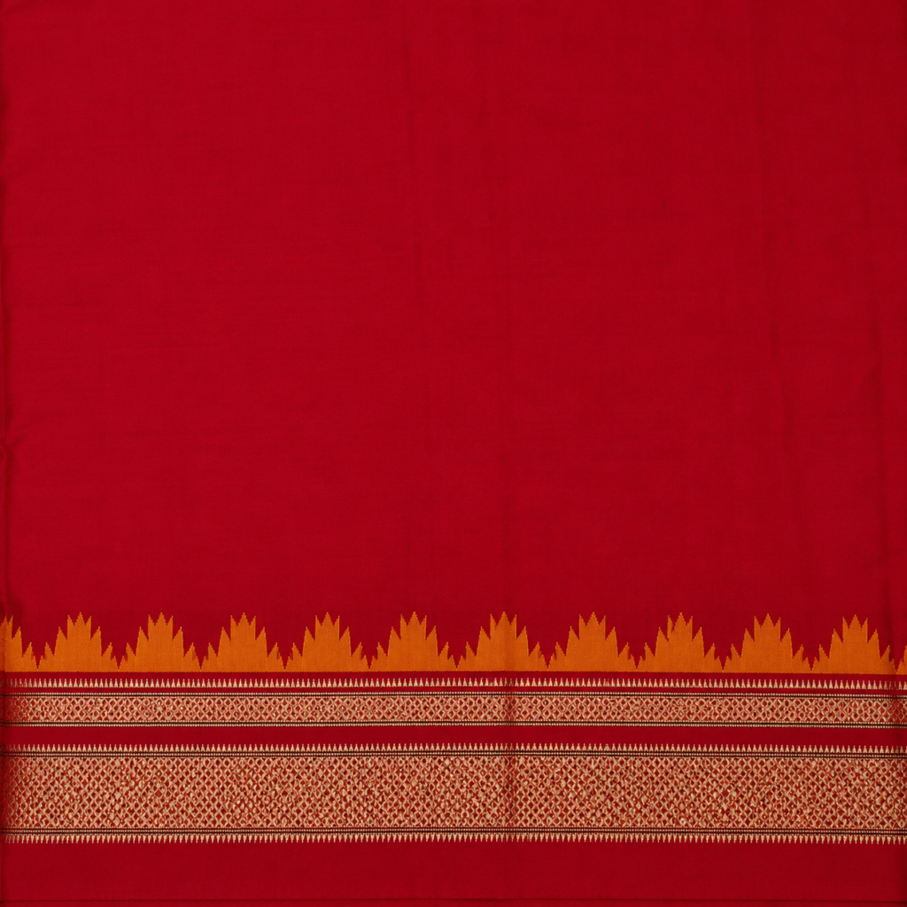 Lemon Yellow Gadwal Jari Butta Ilkal Silk Saree with Chikki Paras Border