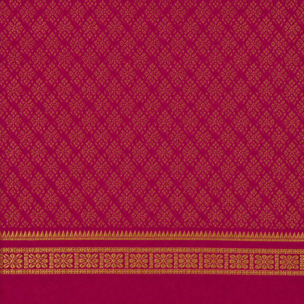 Premium Pure Mysore Silk Saree with Elegant Traditional Golden Zari Border