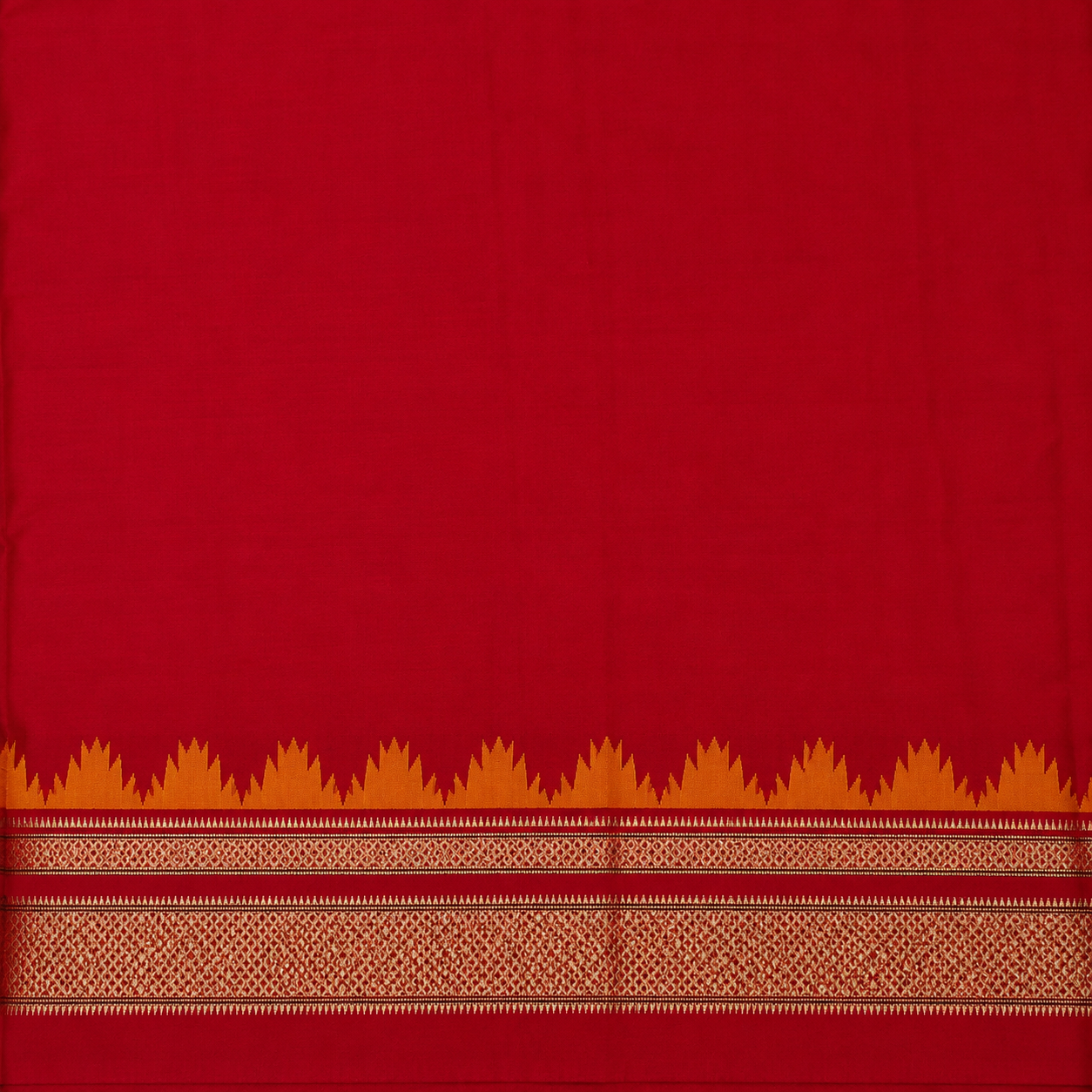 Lemon Yellow Gadwal Jari Butta Ilkal Silk Saree with Chikki Paras Border - Image 5