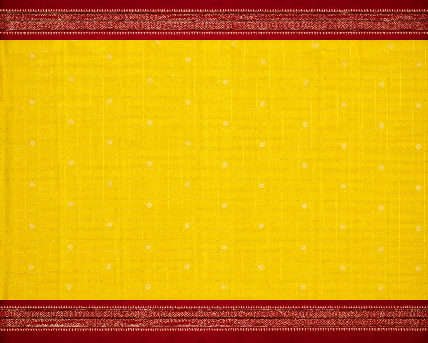 Lemon Yellow Gadwal Jari Butta Ilkal Silk Saree with Chikki Paras Border - Image 4