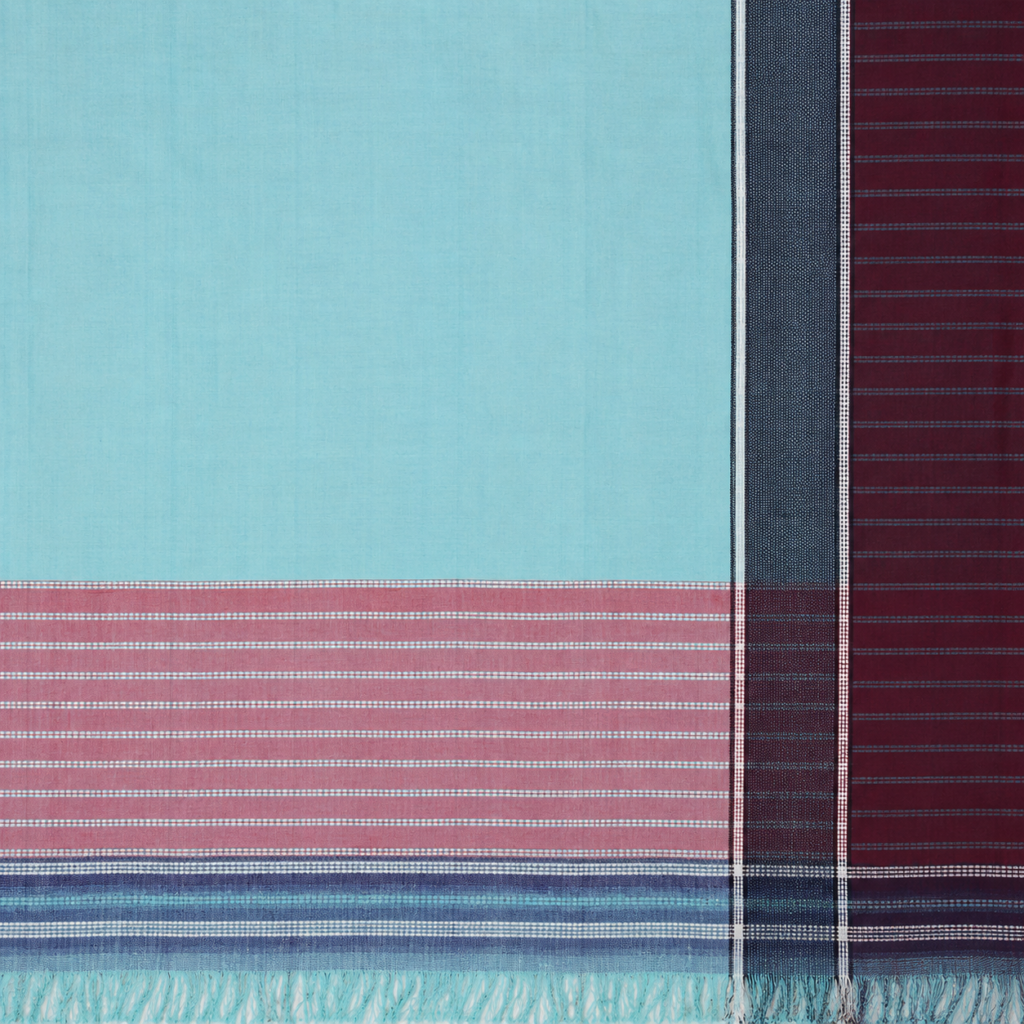 Punarjeevana Pastel Green Handwoven Patteda Anchu Cotton Saree – Reversible Traditional Handloom Saree