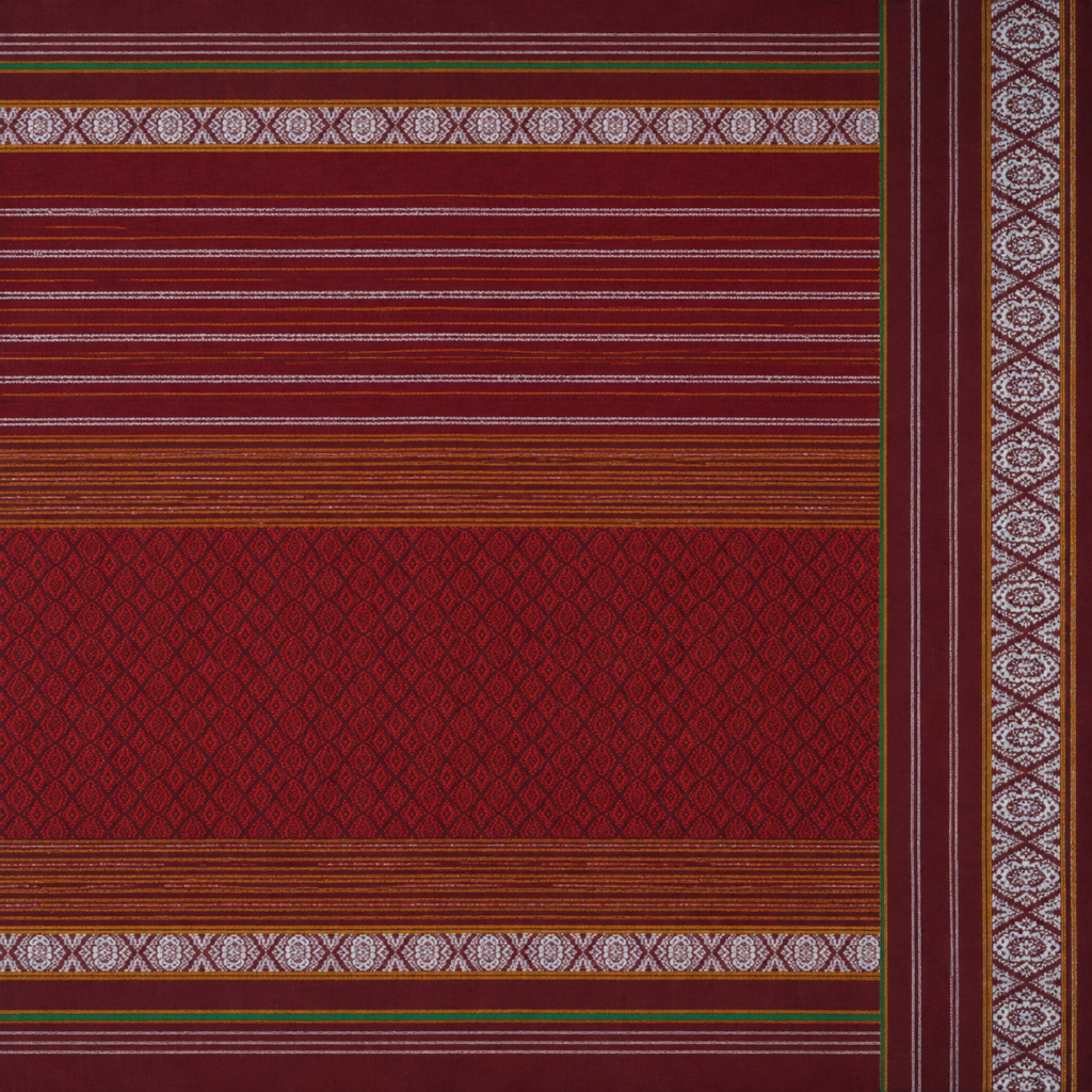 Authentic Handloom Guledagudda Khana Cotton Silk Saree with Traditional Geometric Motifs