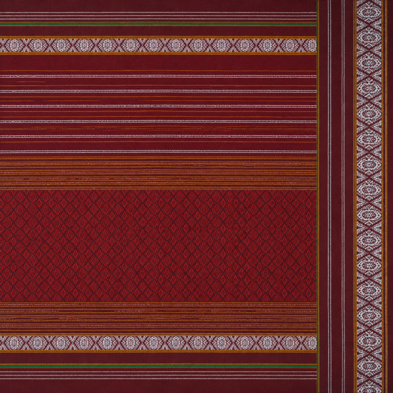 Authentic Handloom Guledagudda Khana Cotton Silk Saree with Traditional Geometric Motifs - Image 4